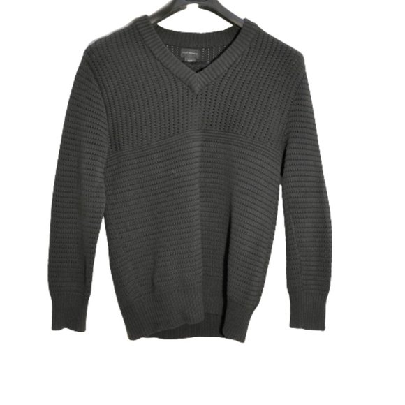 Club Monaco Women's Knitted Pullover V-neck Ribbed Sweater Black Size XS - Picture 1 of 6